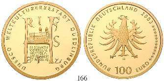 166 100 Euro 2003, nach unserer Wahl, A-J. Quedlinburg.