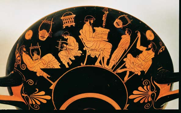 Seht s Euch an... Schulszene auf einer Schale aus Athen, um 480 v. Chr.