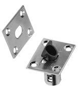 132 Switch latch face plate stainless steel, suitable for use on left or right, connecting to control rods ø 10 mm, for use together with mortise espagnolette 555.381 and control rod 555.