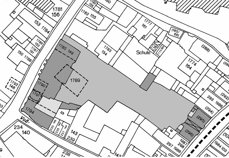 810 5. Dokumentation Abbildung 5.84: Lage der Stadthöfe der Familie Heereman v. Zuydtwyck zu Oudegayn (v. Romberg), Neubrückenstraße 65, mit den Häusern Hörsterstraße 7.