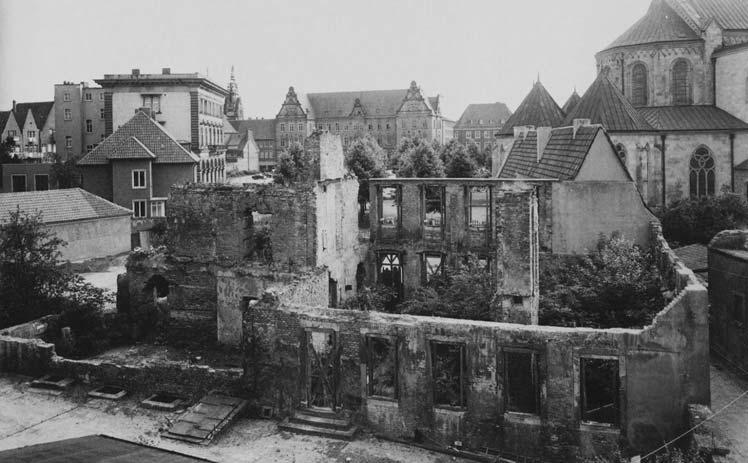 154: Ruine des Hauses v. Nagel-Doornick am Horsteberg, 1956.