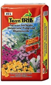 TerraBRILL Blumenerde Die TerraBRILL Blumenerde ist eine universell einsetzbare Blumenerde zum Pflanzen aller Beet- und Balkonpflanzen, Sommerblumen und Zimmerpflanzen, zum Umtopfen und Bepflanzen
