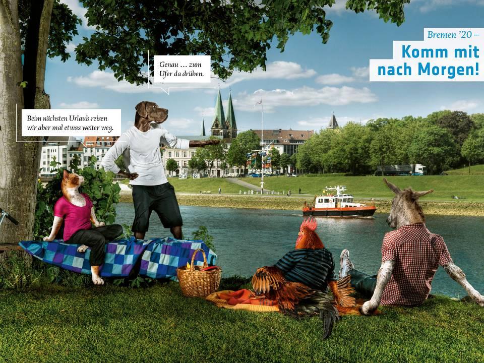 Bremen im Jahr 2020 ist Eine grüne Stadt am Wasser mit hohen Erholungs- und Umweltqualitäten, eine sozial gerechtere Stadt, eine Stadt des exzellenten Wissens, ein attraktiver und innovativer