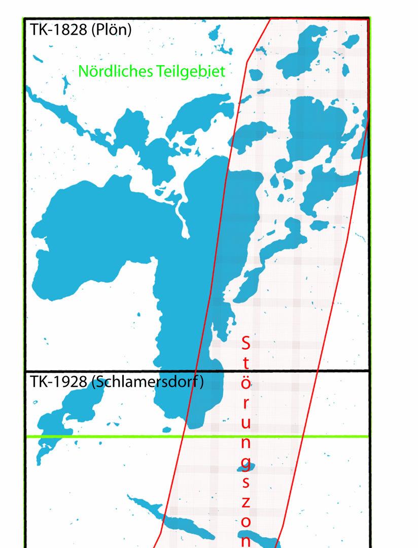 So zeigt die Richtungsanalyse der Senken innerhalb der Störungszone im nördlichen Teilgebiet, analog zur Hauptorientierung der Salzmauer, sowie der Störungen im Untergrund, eine deutliche NE-SW