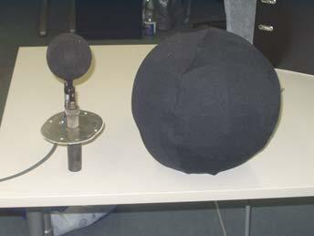 MÜLLER-BBM 3 Mikrofonvorsätze (1) Windschirm offenporiger Schaumstoff (akustisch transparent) verhindert Vordringen der Strömung zum Mikrofon bei höheren
