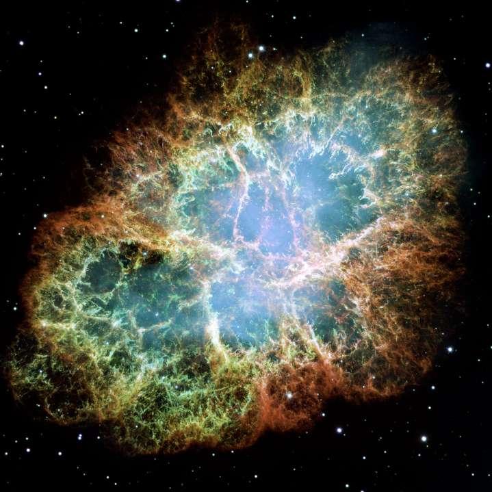 Krebsnebel (M1) Die Supernova, die zur Entstehung dieses Nebels geführt hat, konnte man im