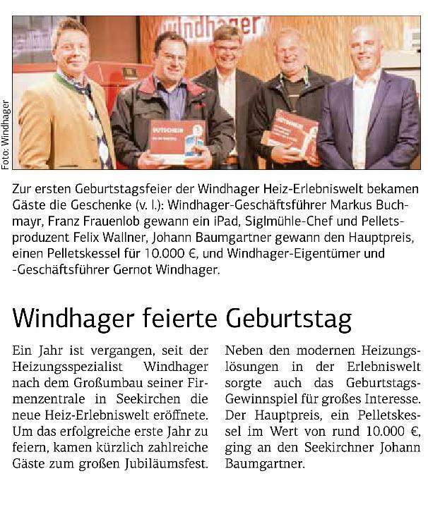 Windhager feierte Geburtstag Salzburger