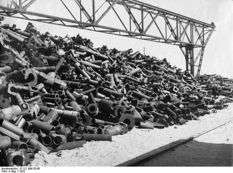 Geschützrohre aus dem Ersten Weltkrieg (1922)