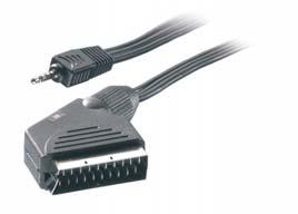 Klinken-Stecker -> x Cinch-Stecker - Zum Anschluss von digitalen Camcordern mit poligem Klinkenanschluss - Mit diesem Kabel können der analoge Videoausgang und die beiden Tonkanäle mit