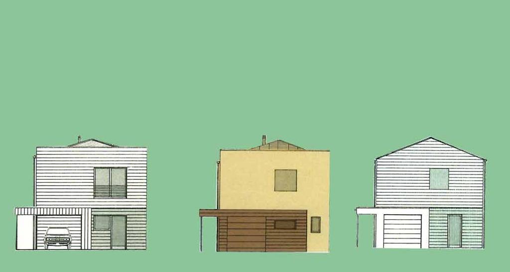 Einzelhäuser Dach- und Anbauvarianten Satteldach mit Attika und Carport Walmdach