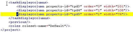 <taskdisplaycolumns> - Erweitern durch <customproperty> Zusamenhang