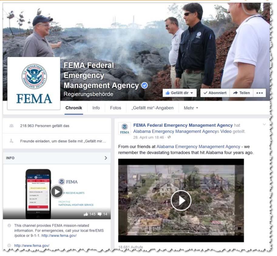 Z.B. Bundesamt für Bevölkerungsschutz und Katastrophenhilfe seit 02/2015 auf Twitter (@bbk_bund) In Sonderfällen ist Nutzung sozialer Medien