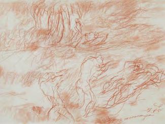 19 Ackermann, Max (1887-1975) >Kultbau< 1973 Pastell Darstellung:32,9 x 49,7 cm signiert und datiert