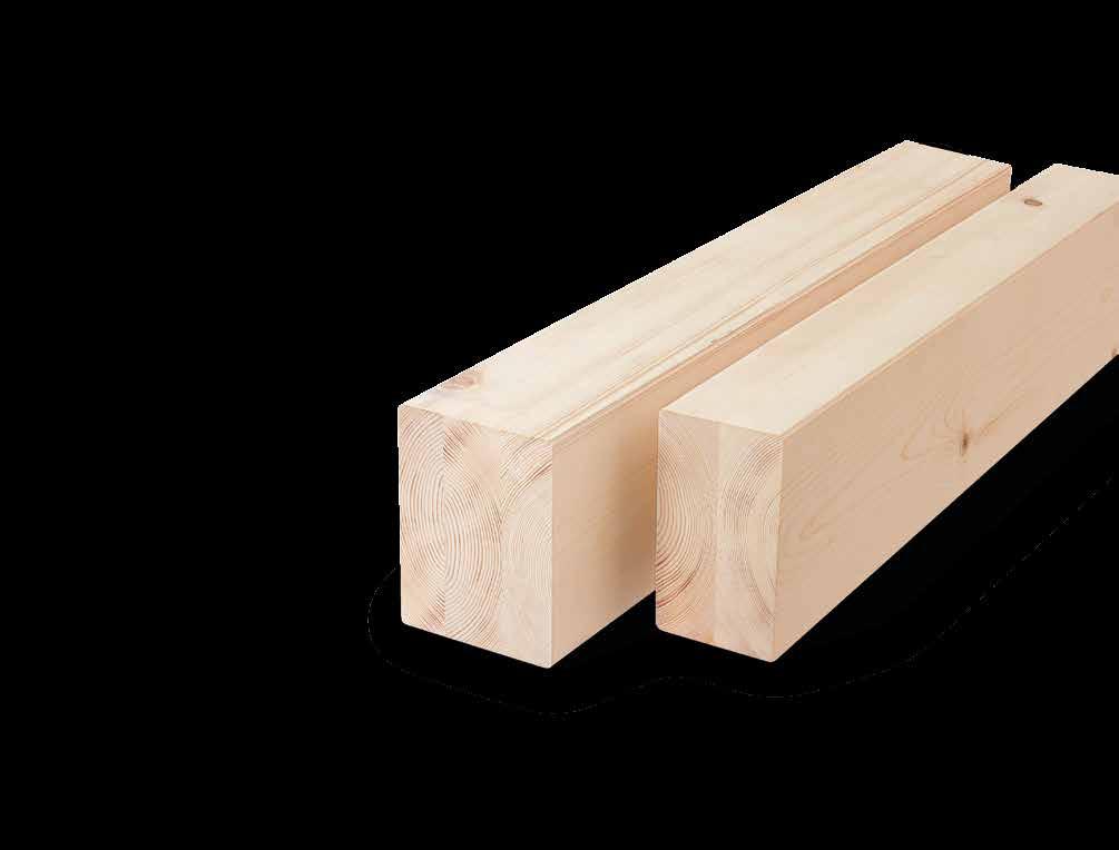 22 Duo-/Triobalken Qualität für sichtbare Holzbaukonstruktionen. ist ein stabförmiger, verleimter Lamellenbalken für den sichtbaren Einsatz in Wohn- und Gewerbebauten.