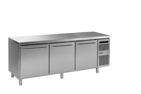GASTRO 08 - Gastronorm-Tische 2/1 GN M 1808 CSG A DL DR L2 - Kühltisch 861810121 (A) Arbeitsplatte aus rostfreiem Stahl, 2 Sektionen mit Türen, 2 Edelstahl-Roste pro Tür Temperaturbereich ( C) -5 bis