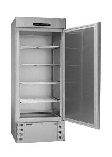 MIDI - Kühl- und Tiefkühlschränke, 60 cm breit MIDI M 625 CXG T 4S - Kühlschrank 866250101 (A) Tür mit Schloss, selbstschließend; 4 Edelstahl-Roste, Trockenkühlfunktion; Auftaufunktion; Rollen