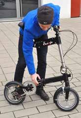 Kurz: Mit seinen acht Kilogramm dürfte das Kwiggle derzeit das leichteste und kompakteste Faltrad auf der Welt sein entwickelt in Hannover.
