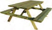 x L) Picknicktisch Bangkirai mit einklappbaren Bänken 75 x 155 x 160 cm (H