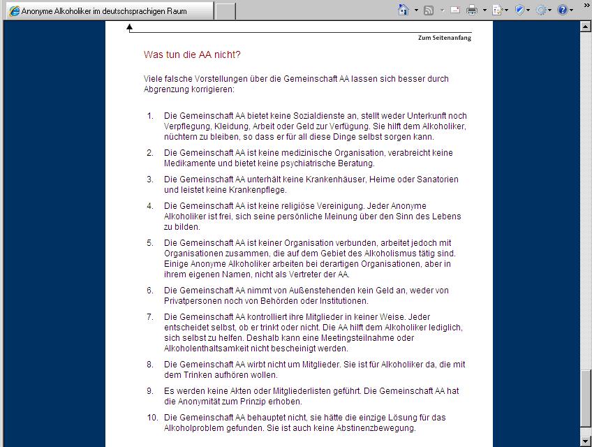 Grundsätzliches: Jede Gruppe ist autonom und kann den Gruppenabend frei gestalten. Sogenannte Speaker - Meetings gibt es in den USA und bedeutet, dass einer aus seinem Leben erzählt.