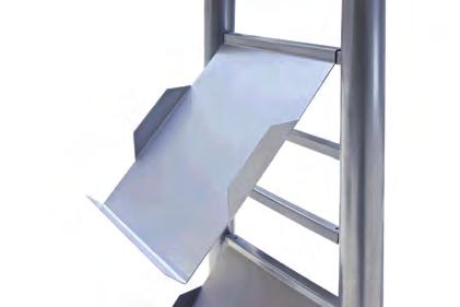 Pro Prospektsäule können bis zu 10 Prospektfächer eingehängt werden. Material: Stahl; Farbe: silber ähnl.