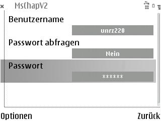 EAP-MSCHAPv2 konfigurieren Benutzername: BENUTZERKENNUNG Passwort