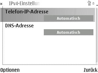 Telefon-IP-Adresse: Automatisch DNS-Adresse: