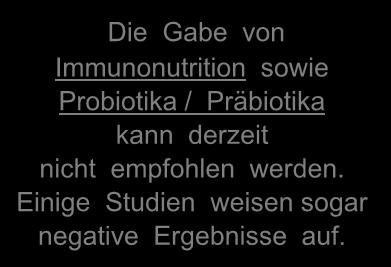 Akute Pankreatitis - Immunonutrition Die Gabe von Immunonutrition