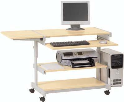MAXI-SERIE - Breite 85cm Ab Lager lieferbar PC-Tisch MAXI N, höheneinstellbar bis 87 cm mobiler PC-Tisch im Raster von cm höheneinstellbar.