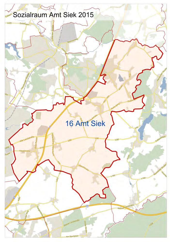 152 _Sozialräume aus Sicht der Jugendhilfe im Kreis Stormarn 11.19 Sozialraum 16 Amt Siek 2% 16 Amt Siek (31.12.