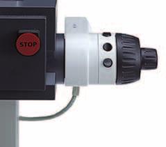Manual Rotary Control MaRC am Tischfuß zur Bedienung des Fokusmotor mit Säule Profil S mit den Funktionen: Koaxialer Grob- Feintrieb