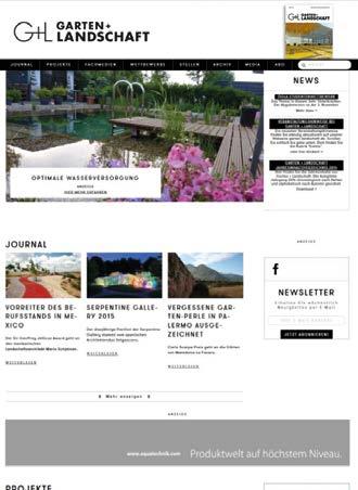 Garten+Landschaft-Website zu platzieren. Zu dem Paket gehören zusätzlich ein Superbanner XXL auf der Website sowie ein Banner im Garten+Landschaft-Newsletter.