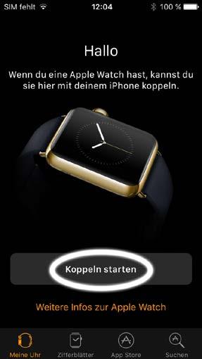Bevor Sie die Apple Watch nutzen können, müssen Sie sie einrichten. Dabei ist unbedingt ein iphone erforderlich.