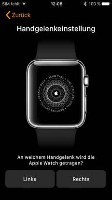 Die Apple Watch wird nun automatisch mit dem iphone verbunden.