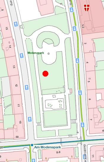16. Modenapark BUS BUS Bedarf: Park, Kinderspielplatz Umsetzungsvorschlag: Vorschlag rot umrandet. Abstellanlagen bei Veloce (Kellgerg./Neulingg.) vorhanden.