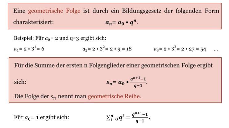 Geometrische Folge/Reihe Für a 0 = 1