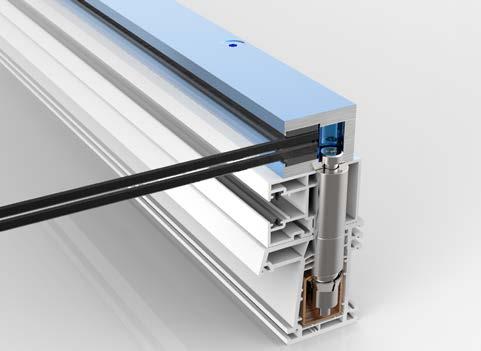 Rollladenführungsschiene 4 Glasklemmsystem VITRUM 5 Abstandhülse 6 Profildübel CAVUS 1 Profil von Kömmerling 5 2 4 VITRUM T-Brücke für Fensterlösungen über 3000 mm