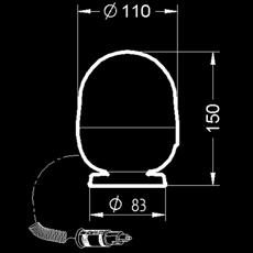 /Minut 1 098 285 656 Magnet 55 2500 mm Spiralkabel Ø110 x 150 mm 12V H1 55 W 160 Umdreh.