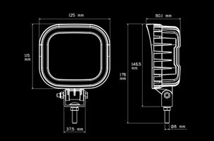 10-80 V 69K Open end 280 mm 115x125x60 mm 9 x LD 28W -30 bis +50 C Flood 098 174 139 Arbeitsscheinwerfer LD - 2700 Lumen MC Arbeitsscheinwerfer in schwarzem Alu-Gehäuse mit Kühlrippen