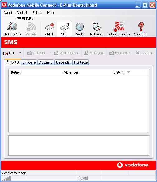 Bitte öffnen Sie jetzt den Punkt Extras in der Vodafone Software.