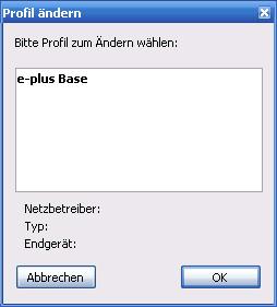 Nun wählen wir das Profil aus und