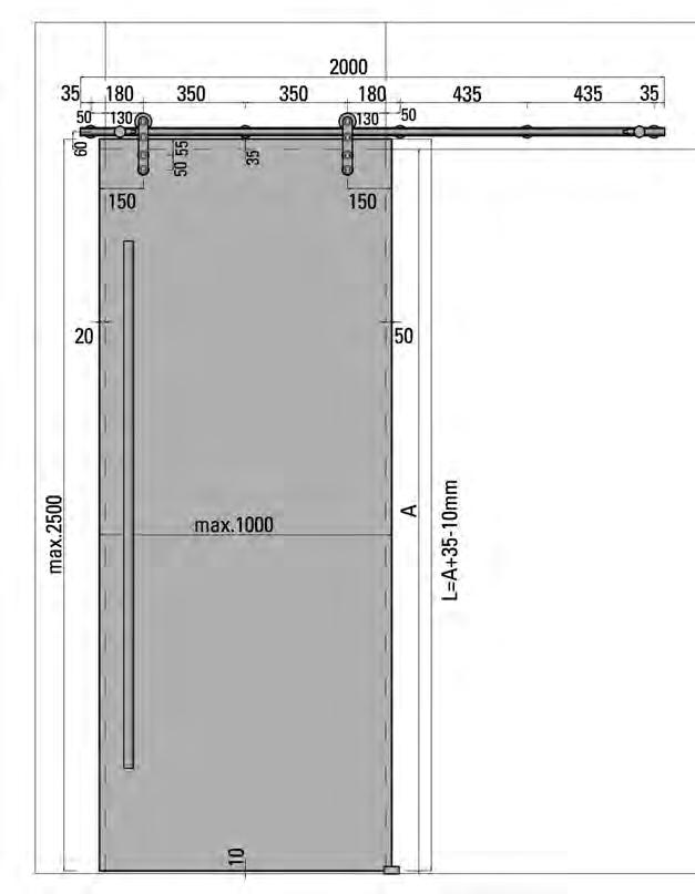 150 kg Länge Laufrohr 2000 mm Material Edelstahl (AISI 1.