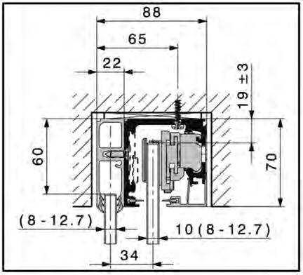 Das Hawa Gummiprofil oder eine Silikonfuge halten das Glas ohne Glasausschnitt und Beschlagteile in seiner Position und verhindern das Eindringen