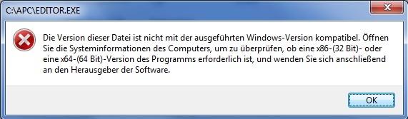 Wechselt man mit Hilfe des Windows - Exporers in das APC Verzeichnis und versucht die Datei: Editor.