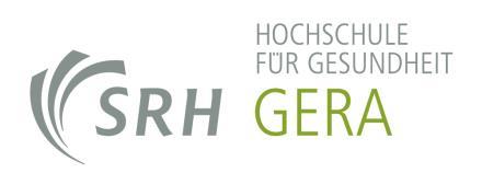 Bewerbungsformular Deutschlandstipendium Senden Sie Ihre ausgedruckten, vollständig ausgefüllten und unterschriebenen Bewerbungsunterlagen an: SRH Hochschule für Gesundheit Gera GmbH Neue Straße