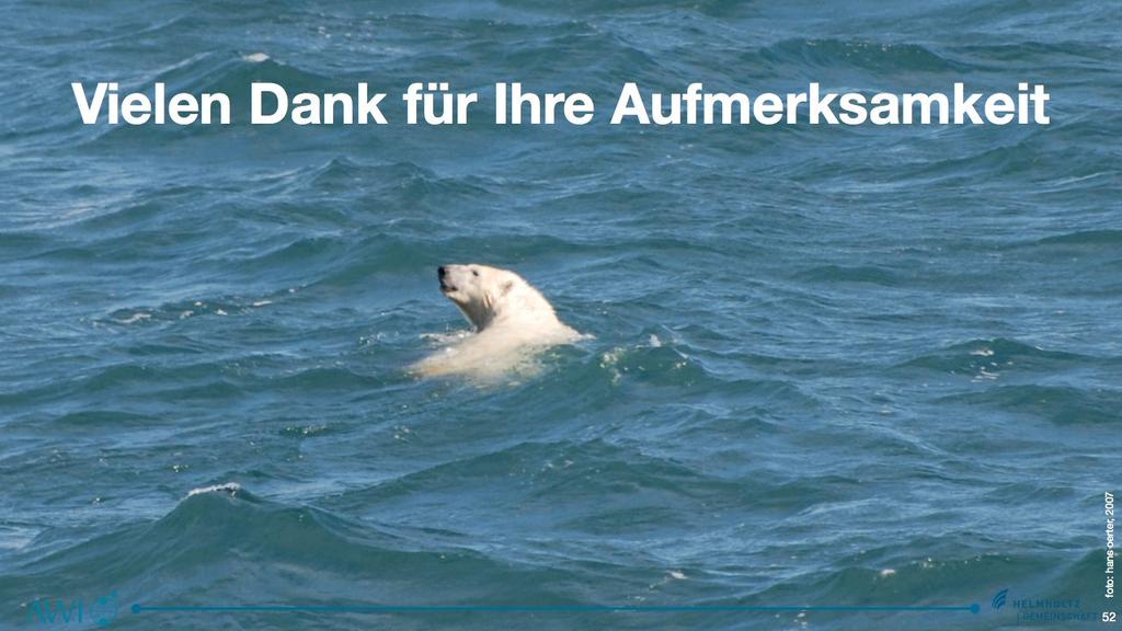 Schluss Meine Damen und Herren, es ist sehr gut, wenn wir uns um die Eisbären im arktischen Ozean Sorgen machen!