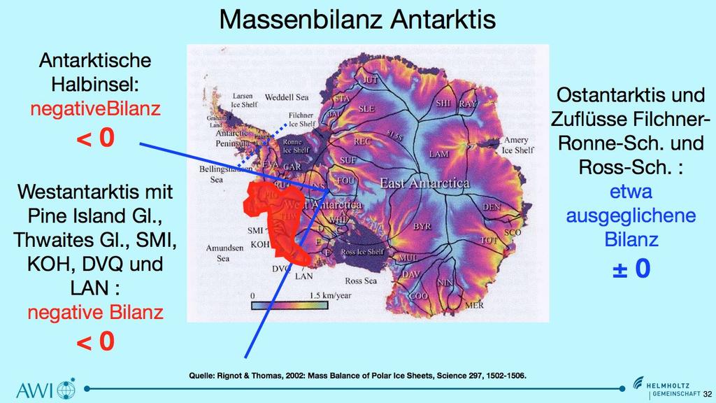 (Quelle: NSIDC/Steffen et al. 2008) Was ist der heutige Zustand der Antarktis?