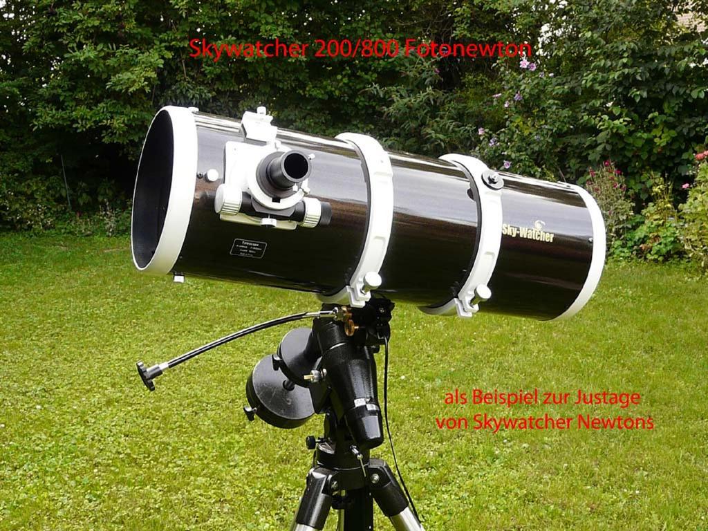 Justieranleitung für Skywatcher Newtons ohne Justierhilfen Teleskope werden vom Hersteller und manchmal auch vom Händler vorjustiert, die Justage kann sich aber durch den Transport verstellen.