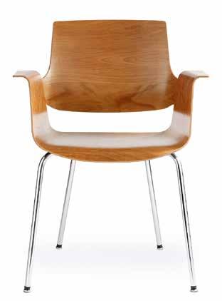 Der Sessel mit Vierbeingestell eignet sich sowohl für den Privat- wie auch den Objektbereich. Christophe Marchand, Entwurf 2004. Sitzhöhe 44 cm. Gestell glanzverchromt.
