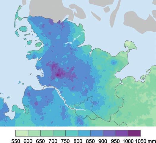 Niederschlag Die Niederschlagsverteilung in Schleswig-Holstein wird bestimmt durch den Wechsel atlantischer und kontinental geprägter Luftmassen.