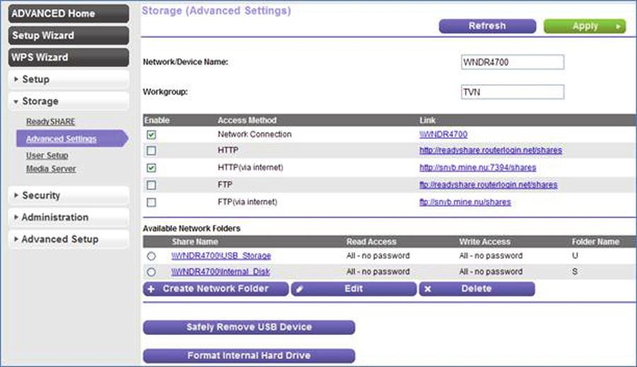 Formatieren der Festplatte über das Router-Menü 1. Wählen Sie Advanced (Erweitert) > Storage (Speicher) > Advanced Settings (Erweiterte Einstellungen). 2.